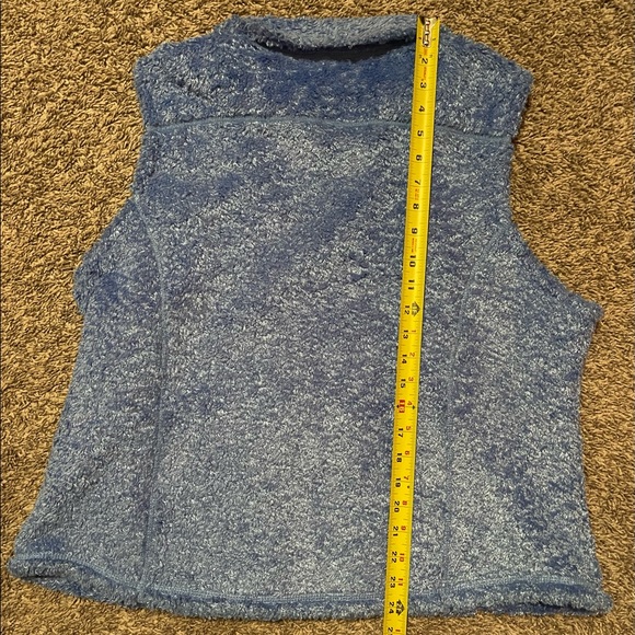 L.L. Bean Women's XL Blue Zip Up Sherpa Vest Fuzzy - Picture 9 of 9